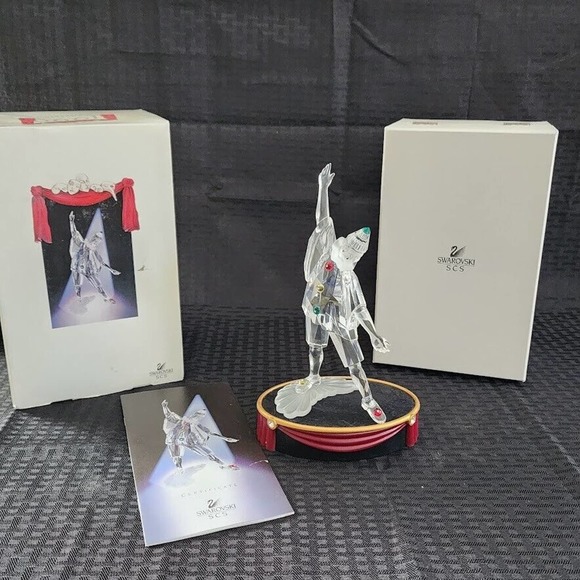 Swarovski Crystal Figurine SCS 1999 Masquerade Pierrot Box Stand COA Mint - Picture 5 of 16